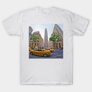 Fisheye view of Rockefeller Center, New York City T-Shirt